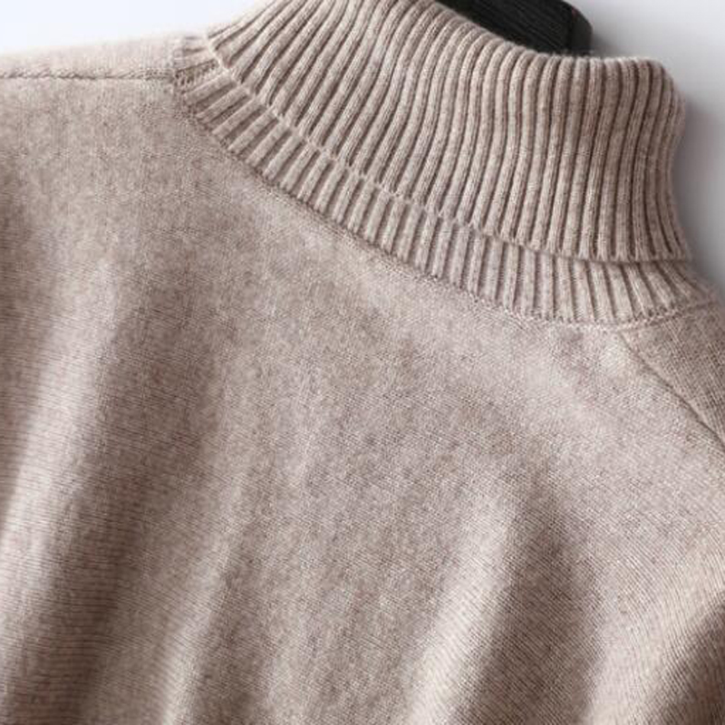 100%Casmere Sweater Pullover Camel Turtleneck Lady Winter Sweaters  